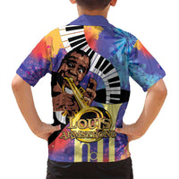 Satchmofest Family Matching Long Sleeve Bodycon Dress and Hawaiian Shirt King Of Jazz What a Wonderful World - Wonder Print Shop