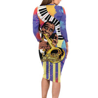 Satchmofest Family Matching Long Sleeve Bodycon Dress and Hawaiian Shirt King Of Jazz What a Wonderful World - Wonder Print Shop