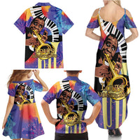 Satchmofest Family Matching Summer Maxi Dress and Hawaiian Shirt King Of Jazz What a Wonderful World - Wonder Print Shop