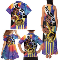 Satchmofest Family Matching Tank Maxi Dress and Hawaiian Shirt King Of Jazz What a Wonderful World - Wonder Print Shop
