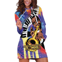Satchmofest Hoodie Dress King Of Jazz What a Wonderful World - Wonder Print Shop