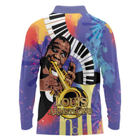 Satchmofest Long Sleeve Polo Shirt King Of Jazz What a Wonderful World - Wonder Print Shop