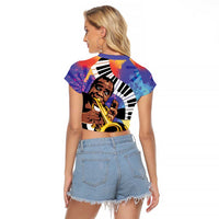 Satchmofest Raglan Cropped T Shirt King Of Jazz What a Wonderful World - Wonder Print Shop