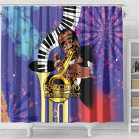 Satchmofest Shower Curtain King Of Jazz What a Wonderful World - Wonder Print Shop
