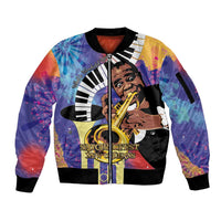 Satchmofest Sleeve Zip Bomber Jacket King Of Jazz What a Wonderful World - Wonder Print Shop