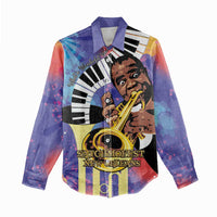 Satchmofest Women Casual Shirt King Of Jazz What a Wonderful World - Wonder Print Shop