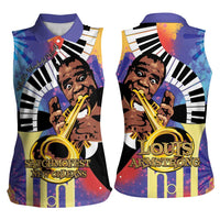 Satchmofest Women Sleeveless Polo Shirt King Of Jazz What a Wonderful World - Wonder Print Shop