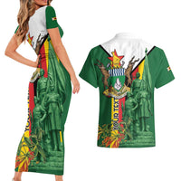 Personalized Zimbabwe Heroes' Day Couples Matching Short Sleeve Bodycon Dress and Hawaiian Shirt Liberation War Memorial Monument - Wonder Print Shop