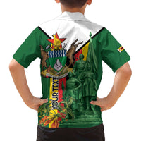 Personalized Zimbabwe Heroes' Day Family Matching Off The Shoulder Long Sleeve Dress and Hawaiian Shirt Liberation War Memorial Monument - Wonder Print Shop