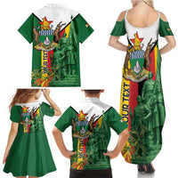 Personalized Zimbabwe Heroes' Day Family Matching Summer Maxi Dress and Hawaiian Shirt Liberation War Memorial Monument - Wonder Print Shop