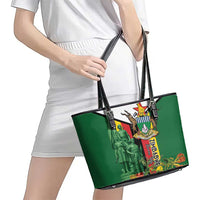 Zimbabwe Heroes' Day Leather Tote Bag Liberation War Memorial Monument - Wonder Print Shop