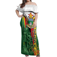 Personalized Zimbabwe Heroes' Day Off Shoulder Maxi Dress Liberation War Memorial Monument - Wonder Print Shop