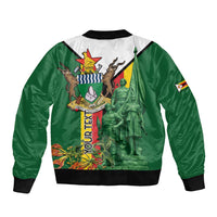 Personalized Zimbabwe Heroes' Day Sleeve Zip Bomber Jacket Liberation War Memorial Monument - Wonder Print Shop