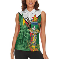 Personalized Zimbabwe Heroes' Day Women Sleeveless Polo Shirt Liberation War Memorial Monument - Wonder Print Shop