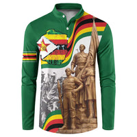 Happy Heroes Day Zimbabwe Button Sweatshirt Lest We Forget - Wonder Print Shop