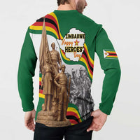 Happy Heroes Day Zimbabwe Button Sweatshirt Lest We Forget - Wonder Print Shop