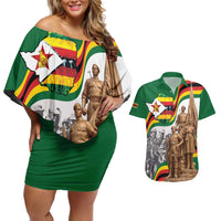 Happy Heroes Day Zimbabwe Couples Matching Off Shoulder Short Dress and Hawaiian Shirt Lest We Forget - Wonder Print Shop