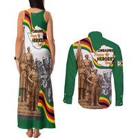Happy Heroes Day Zimbabwe Couples Matching Tank Maxi Dress and Long Sleeve Button Shirt Lest We Forget - Wonder Print Shop