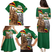 Happy Heroes Day Zimbabwe Family Matching Puletasi and Hawaiian Shirt Lest We Forget - Wonder Print Shop