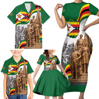 Happy Heroes Day Zimbabwe Family Matching Short Sleeve Bodycon Dress and Hawaiian Shirt Lest We Forget - Wonder Print Shop