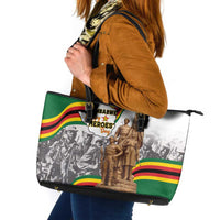 Happy Heroes Day Zimbabwe Leather Tote Bag Lest We Forget - Wonder Print Shop