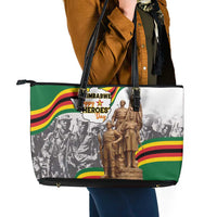Happy Heroes Day Zimbabwe Leather Tote Bag Lest We Forget - Wonder Print Shop