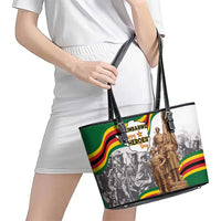 Happy Heroes Day Zimbabwe Leather Tote Bag Lest We Forget - Wonder Print Shop