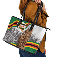 Happy Heroes Day Zimbabwe Leather Tote Bag Lest We Forget - Wonder Print Shop
