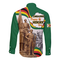 Happy Heroes Day Zimbabwe Long Sleeve Button Shirt Lest We Forget - Wonder Print Shop