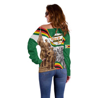 Happy Heroes Day Zimbabwe Off Shoulder Sweater Lest We Forget - Wonder Print Shop