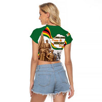 Happy Heroes Day Zimbabwe Raglan Cropped T Shirt Lest We Forget - Wonder Print Shop
