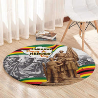 Happy Heroes Day Zimbabwe Round Carpet Lest We Forget - Wonder Print Shop