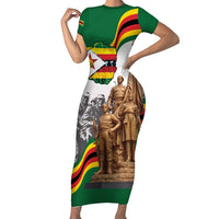 Happy Heroes Day Zimbabwe Short Sleeve Bodycon Dress Lest We Forget - Wonder Print Shop