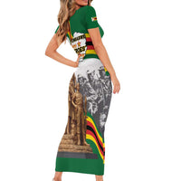 Happy Heroes Day Zimbabwe Short Sleeve Bodycon Dress Lest We Forget - Wonder Print Shop