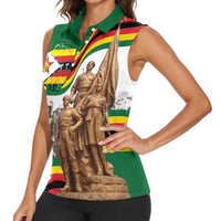 Happy Heroes Day Zimbabwe Women Sleeveless Polo Shirt Lest We Forget - Wonder Print Shop