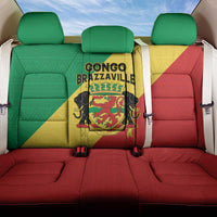 Congo Brazzaville Back Car Seat Cover Coat Of Arms With Map - Flag Style - Wonder Print Shop