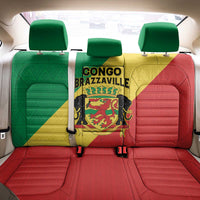 Congo Brazzaville Back Car Seat Cover Coat Of Arms With Map - Flag Style - Wonder Print Shop