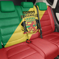 Congo Brazzaville Back Car Seat Cover Coat Of Arms With Map - Flag Style - Wonder Print Shop