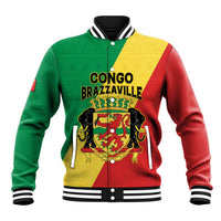 Personalized Congo Brazzaville Baseball Jacket Coat Of Arms With Map - Flag Style - Wonder Print Shop