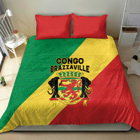 Congo Brazzaville Bedding Set Coat Of Arms With Map - Flag Style - Wonder Print Shop
