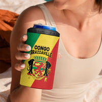 Personalized Congo Brazzaville 4 in 1 Can Cooler Tumbler Coat Of Arms With Map - Flag Style - Wonder Print Shop