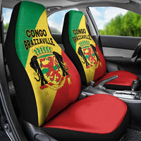 Congo Brazzaville Car Seat Cover Coat Of Arms With Map - Flag Style - Wonder Print Shop