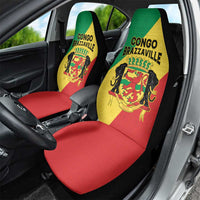 Congo Brazzaville Car Seat Cover Coat Of Arms With Map - Flag Style - Wonder Print Shop