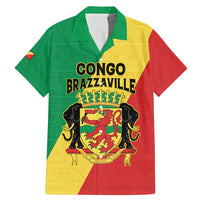 Personalized Congo Brazzaville Family Matching Mermaid Dress and Hawaiian Shirt Coat Of Arms With Map - Flag Style - Wonder Print Shop