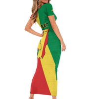 Personalized Congo Brazzaville Family Matching Short Sleeve Bodycon Dress and Hawaiian Shirt Coat Of Arms With Map - Flag Style - Wonder Print Shop