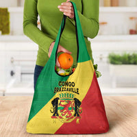 Congo Brazzaville Grocery Bag Coat Of Arms With Map - Flag Style - Wonder Print Shop