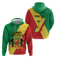 Personalized Congo Brazzaville Hoodie Coat Of Arms With Map - Flag Style - Wonder Print Shop