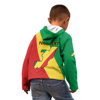 Personalized Congo Brazzaville Kid Hoodie Coat Of Arms With Map - Flag Style - Wonder Print Shop