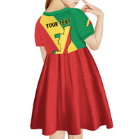 Personalized Congo Brazzaville Kid Short Sleeve Dress Coat Of Arms With Map - Flag Style - Wonder Print Shop