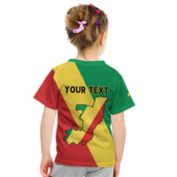 Personalized Congo Brazzaville Kid T Shirt Coat Of Arms With Map - Flag Style - Wonder Print Shop
